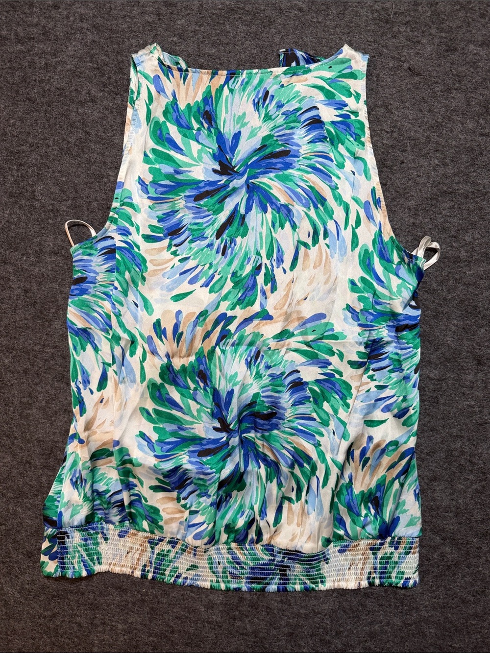 White House Black Market Floral Ruffle Blouse - Blue and Green - Picture 3 of 8